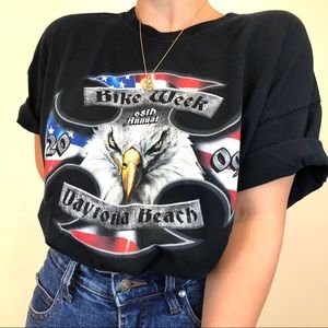SOLD🖤American Flag Daytona Beach Bike Week Tee🔥